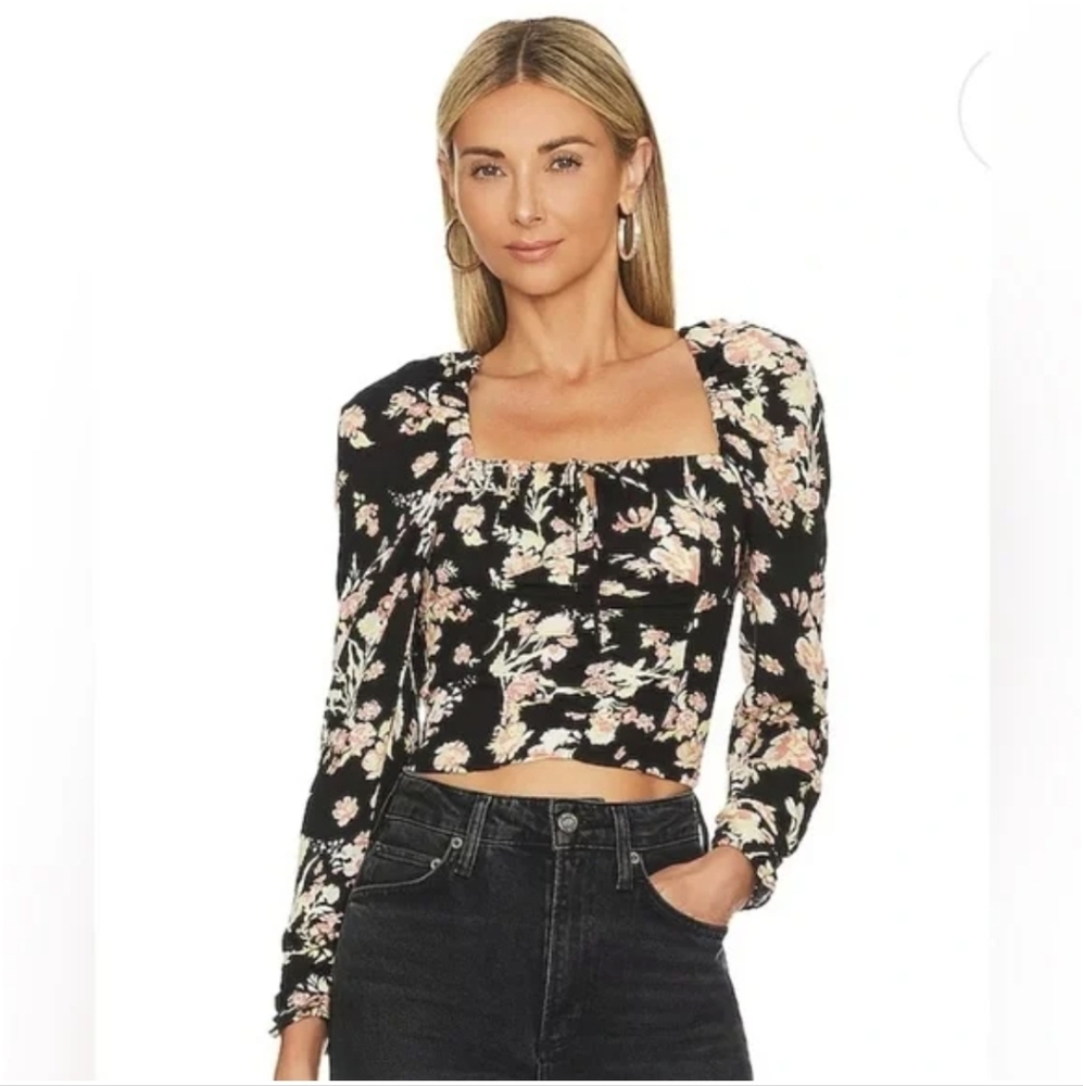 Free People Hilary Printed Top NWT SIZE M